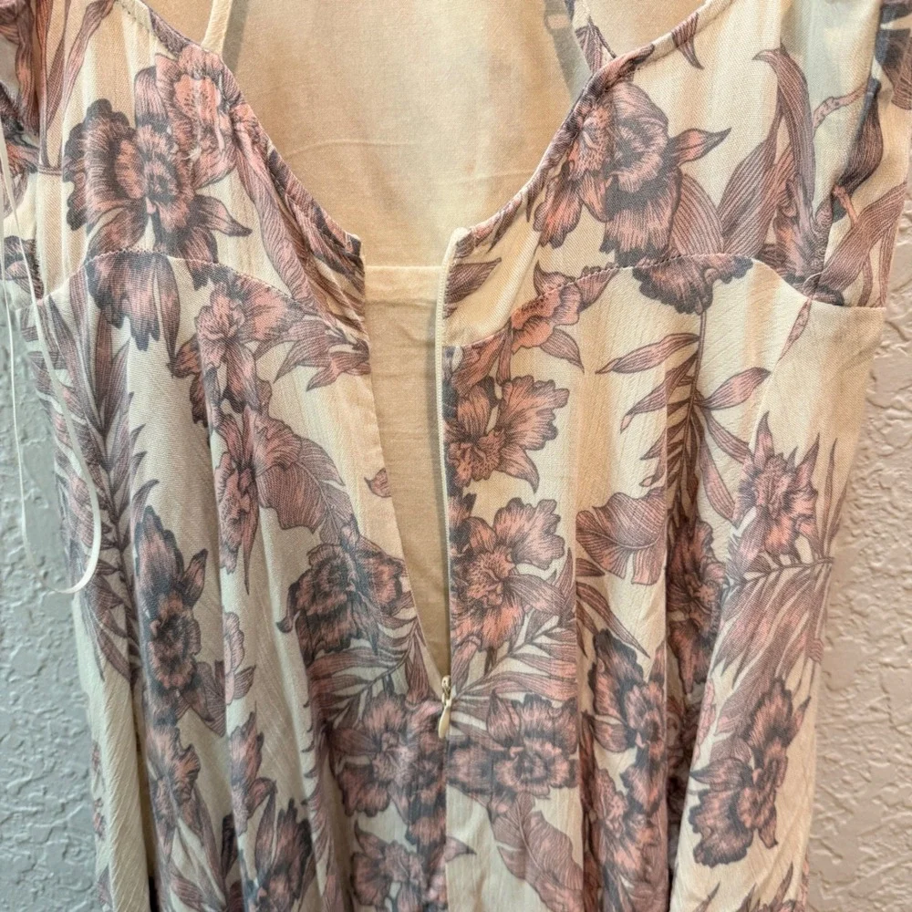 Paper Crane Floral Handkerchief Hem Sundress Small Boho Summer Strappy Back